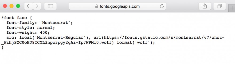 Google Fonts Font URL